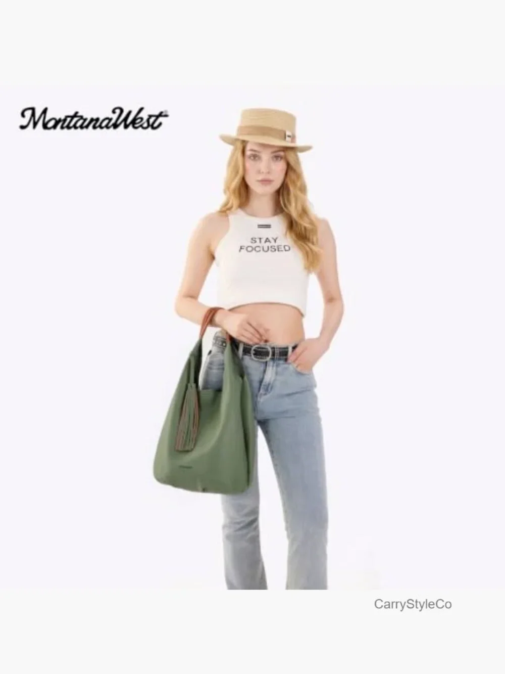 Vegan Leather Slouchy Hobo Bag Set with Tassels & Cosmetic Bag
